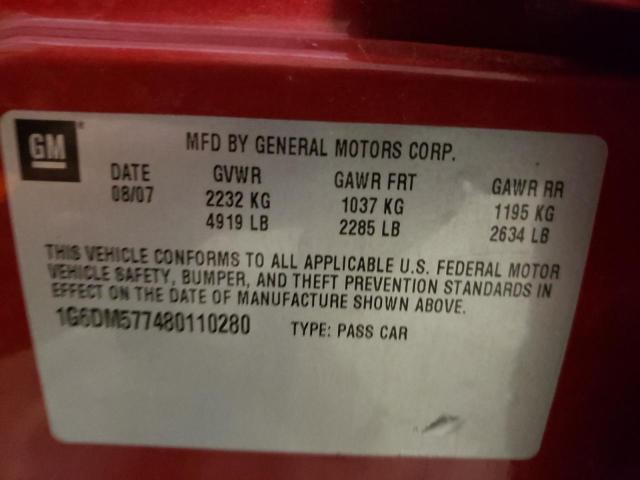 Photo 10 from auction – 2008 CADILLAC CTS with VIN 1G6DM577480110280