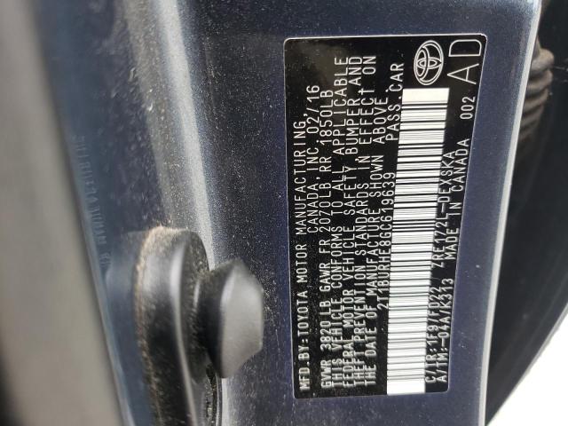 Photo 10 from auction – 2016 TOYOTA COROLLA L with VIN 2T1BURHE8GC619639