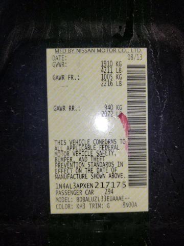 Photo 10 from auction – 2014 NISSAN ALTIMA 2.5 with VIN 1N4AL3APXEN217175