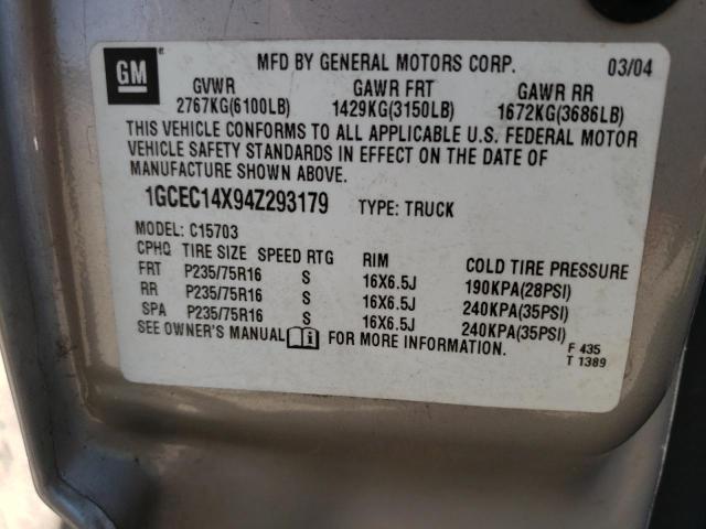 Photo 10 from auction – 2004 CHEVROLET SILVRK1500 with VIN 1GCEC14X94Z293179
