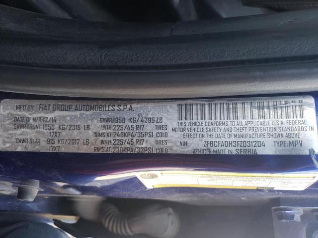 Photo 10 from auction – 2015 FIAT 500L TREKK with VIN ZFBCFADH3FZ031204