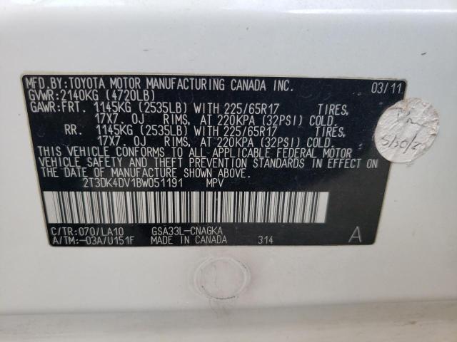 Photo 10 from auction – 2011 TOYOTA RAV4 LIMIT with VIN 2T3DK4DV1BW051191