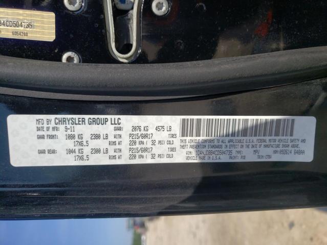 Photo 10 from auction – 2012 JEEP COMPASS SP with VIN 1C4NJDBB4CD504735