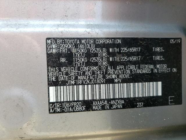 Photo 10 from auction – 2019 TOYOTA RAV4 LE with VIN JTMF1RFV2KJ018091