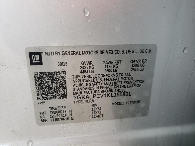 Photo 10 from auction – 2019 GMC TERRAIN SL with VIN 3GKALPEV1KL190801