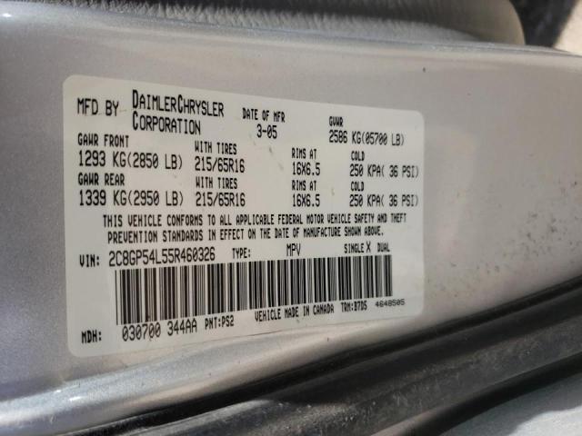 Photo 10 from auction – 2005 CHRYSLER TOWN & COU with VIN 2C8GP54L55R460326