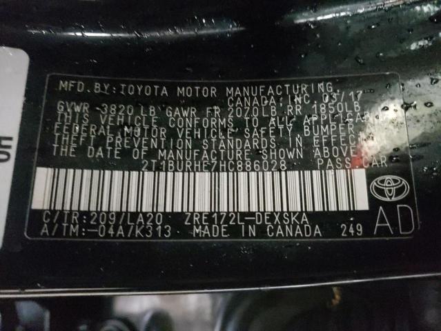 Photo 10 from auction – 2017 TOYOTA COROLLA L with VIN 2T1BURHE7HC886028