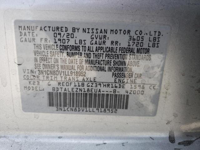 Photo 10 from auction – 2020 NISSAN VERSA S with VIN 3N1CN8DV1LL918952