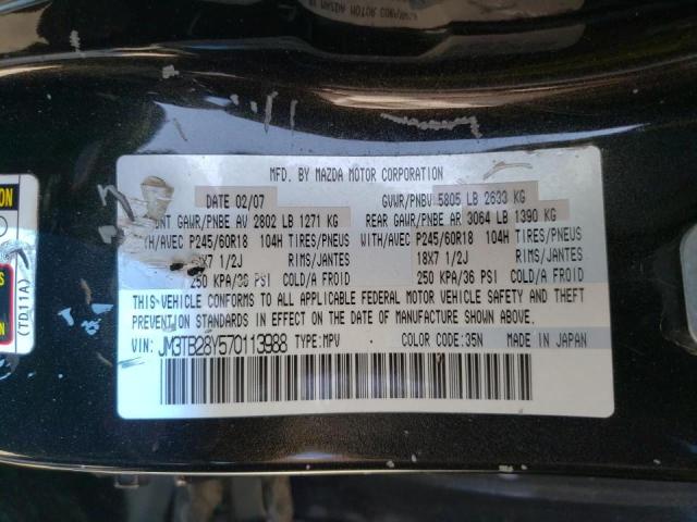 Photo 10 from auction – 2007 MAZDA CX-9 with VIN JM3TB28Y570113988