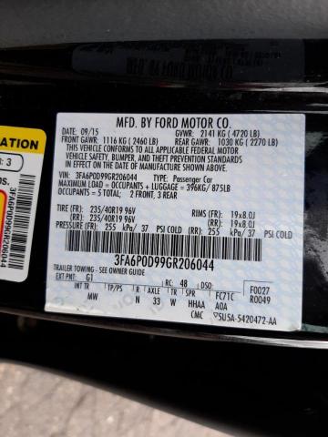 Photo 10 from auction – 2016 FORD FUSION TIT with VIN 3FA6P0D99GR206044