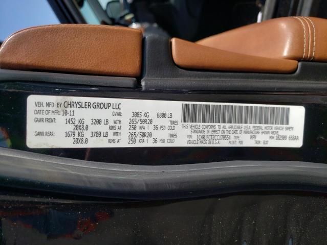 Photo 10 from auction – 2012 JEEP GRAND CHER with VIN 1C4RJFCT2CC170554