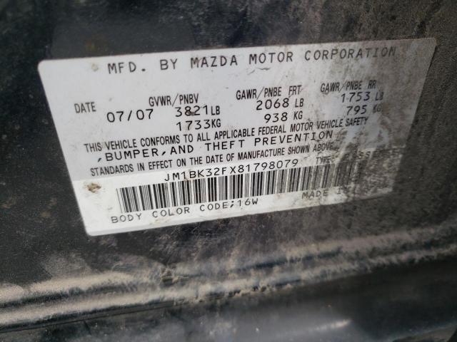 Photo 10 from auction – 2008 MAZDA 3 I with VIN JM1BK32FX81798079