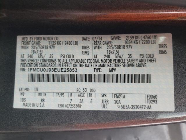 Photo 10 from auction – 2014 FORD ESCAPE TIT with VIN 1FMCU0J93EUE25853