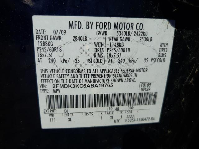 Photo 10 from auction – 2010 FORD EDGE LIMIT with VIN 2FMDK3KC6ABA19765