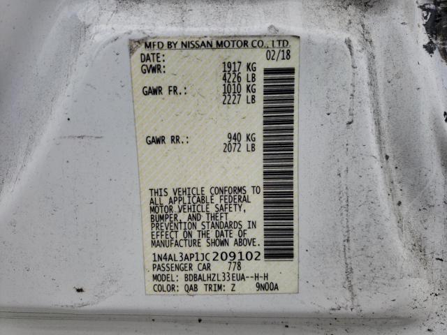Photo 10 from auction – 2018 NISSAN ALTIMA 2.5 with VIN 1N4AL3AP1JC209102