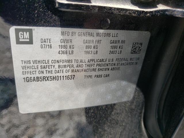 Photo 10 from auction – 2017 CADILLAC ATS with VIN 1G6AB5RX5H0111637