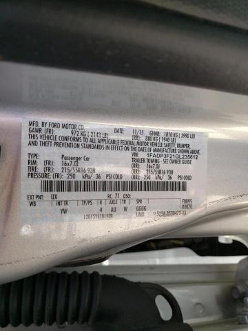 Photo 10 from auction – 2016 FORD FOCUS SE with VIN 1FADP3F21GL235612