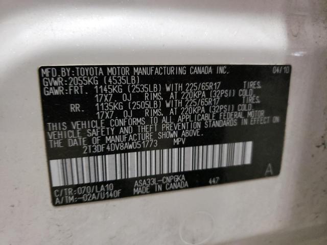 Photo 10 from auction – 2010 TOYOTA RAV4 LIMIT with VIN 2T3DF4DV8AW051773