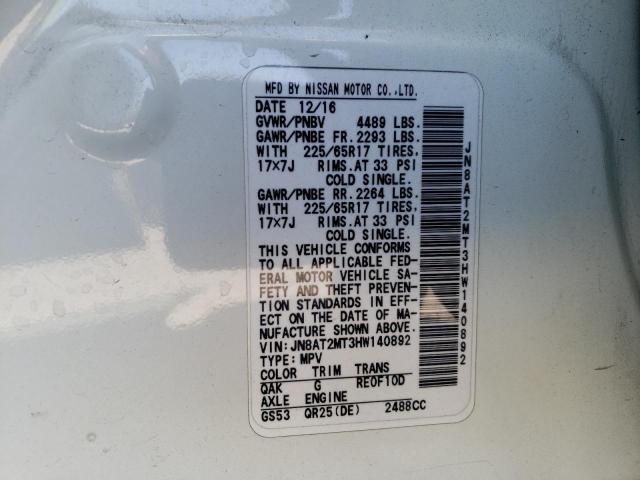 Photo 10 from auction – 2017 NISSAN ROGUE S with VIN JN8AT2MT3HW140892