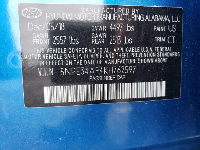 Photo 10 from auction – 2019 HYUNDAI SONATA LIM with VIN 5NPE34AF4KH762597