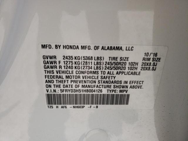 Photo 10 from auction – 2017 ACURA MDX TECHNO with VIN 5FRYD3H51HB004126