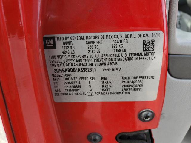 Photo 10 from auction – 2010 CHEVROLET HHR LT with VIN 3GNBABDB1AS582611