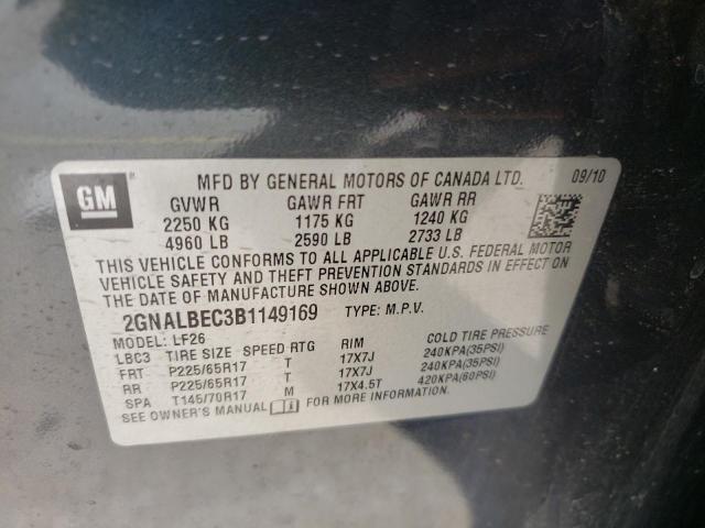 Photo 10 from auction – 2011 CHEVROLET EQUINOX LS with VIN 2GNALBEC3B1149169