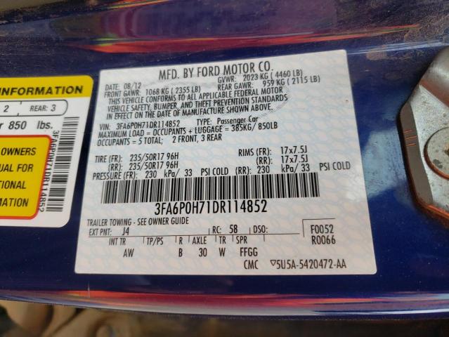 Photo 10 from auction – 2013 FORD FUSION SE with VIN 3FA6P0H71DR114852