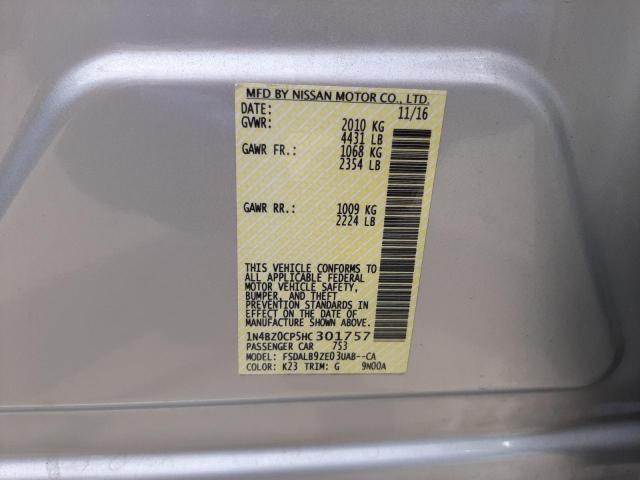Photo 10 from auction – 2017 NISSAN LEAF S with VIN 1N4BZ0CP5HC301757