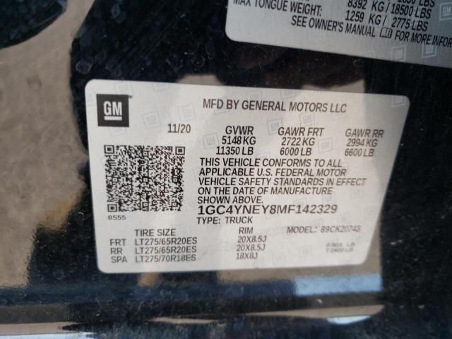 Photo 10 from auction – 2021 CHEVROLET SILVERADO with VIN 1GC4YNEY8MF142329