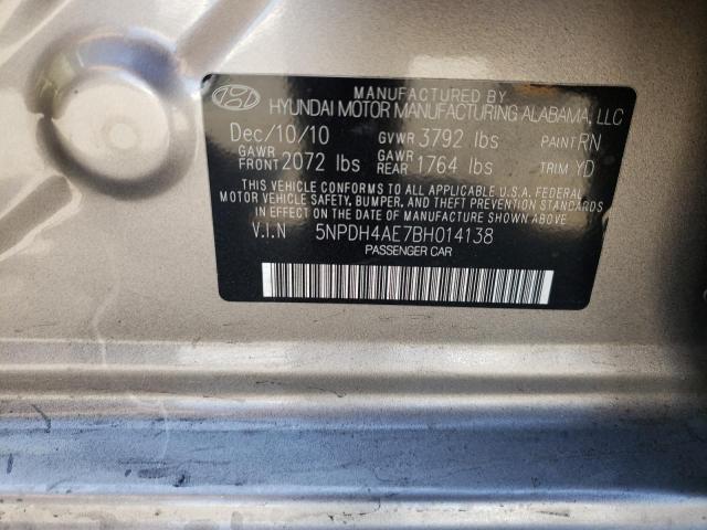 Photo 10 from auction – 2011 HYUNDAI ELANTRA GL with VIN 5NPDH4AE7BH014138