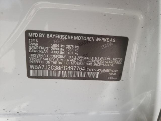Photo 10 from auction – 2017 BMW 740 XE with VIN WBA7J2C38HG497764