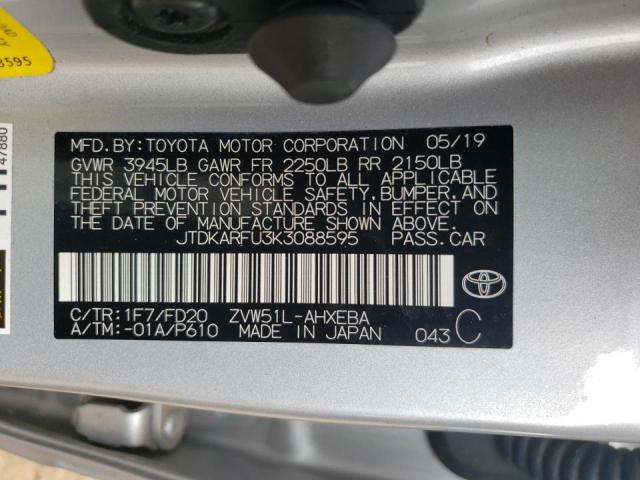 Photo 10 from auction – 2019 TOYOTA PRIUS with VIN JTDKARFU3K3088595