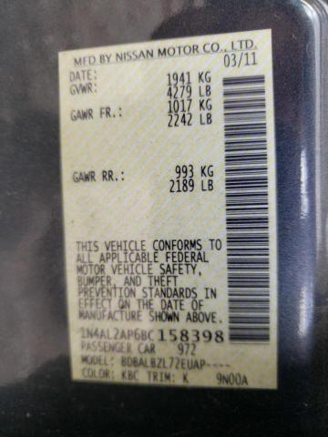 Photo 10 from auction – 2011 NISSAN ALTIMA BAS with VIN 1N4AL2AP6BC158398