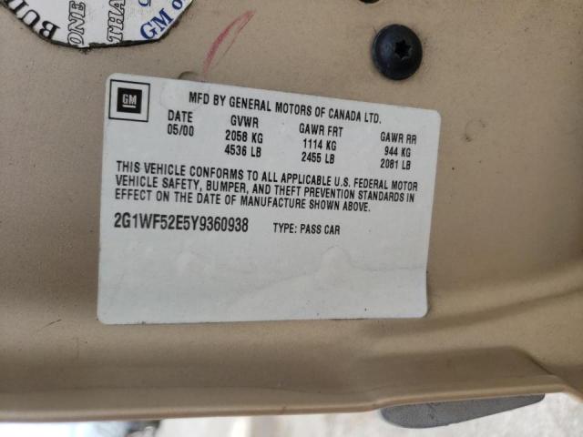 Photo 10 from auction – 2000 CHEVROLET IMPALA with VIN 2G1WF52E5Y9360938