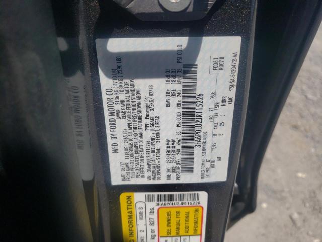 Photo 10 from auction – 2018 FORD FUSION SE with VIN 3FA6P0LU2JR115226