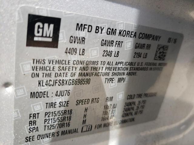 Photo 10 from auction – 2016 BUICK ENCORE CON with VIN KL4CJFSBXGB698590