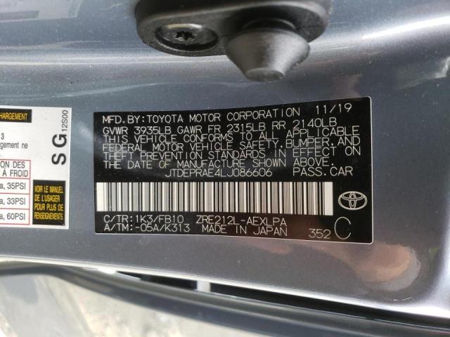 Photo 10 from auction – 2020 TOYOTA COROLLA LE with VIN JTDEPRAE4LJ086606