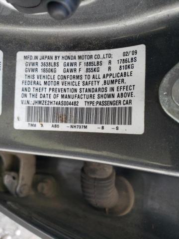 Photo 10 from auction – 2010 HONDA INSIGHT EX with VIN JHMZE2H74AS004482