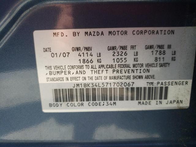 Photo 10 from auction – 2007 MAZDA 3 with VIN JM1BK34L571702067