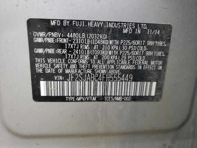Photo 10 from auction – 2015 SUBARU FORESTER 2 with VIN JF2SJABC4FH555449