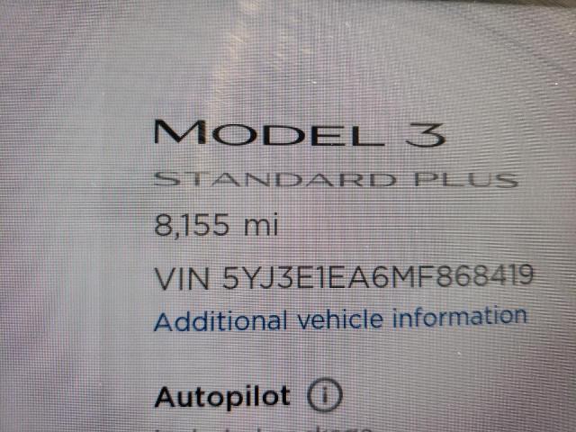 Photo 8 from auction – 2021 TESLA MODEL 3 with VIN 5YJ3E1EA6MF868419