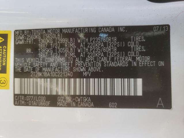 Photo 10 from auction – 2013 LEXUS RX 350 with VIN 2T2BK1BA1DC221340