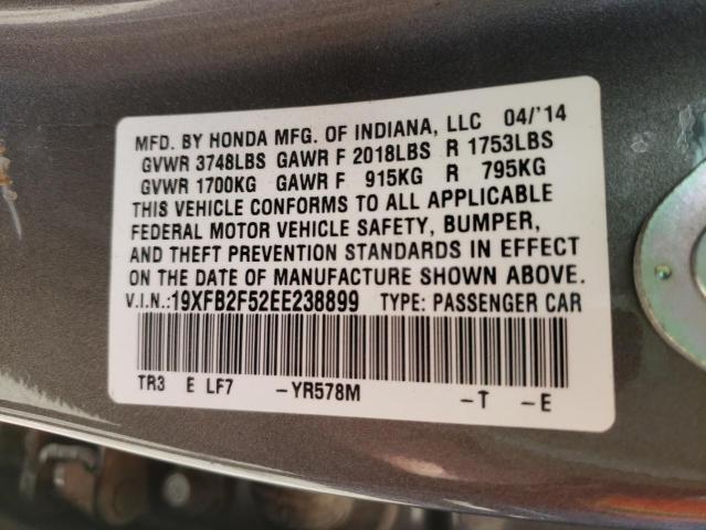 Photo 10 from auction – 2014 HONDA CIVIC LX with VIN 19XFB2F52EE238899