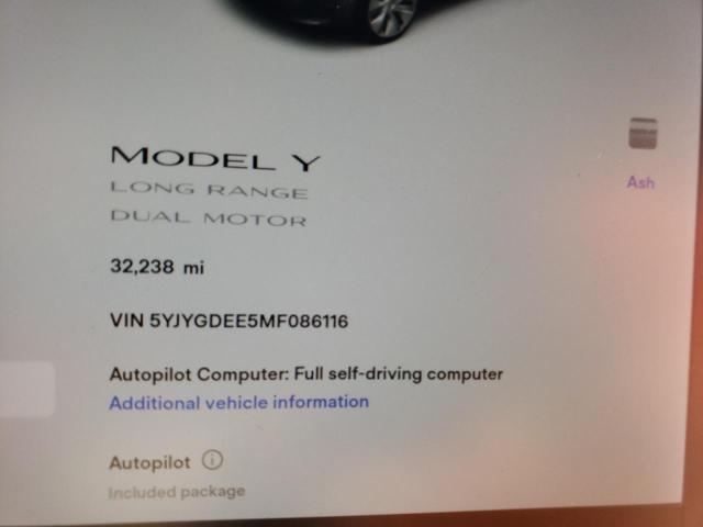 Foto 8 de la subasta – 2021 TESLA MODEL Y con VIN 5YJYGDEE5MF086116