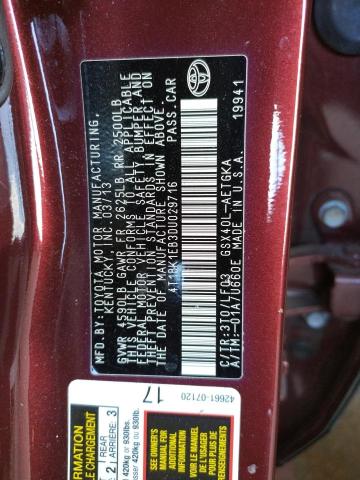 Photo 10 from auction – 2013 TOYOTA AVALON BAS with VIN 4T1BK1EB3DU029716