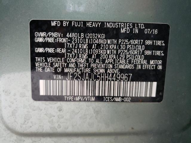 Photo 10 from auction – 2017 SUBARU FORESTER 2 with VIN JF2SJAJC5HH449967