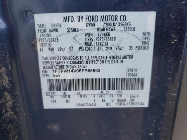 Photo 10 from auction – 2006 FORD F150 SUPER with VIN 1FTPW14V06FB65562