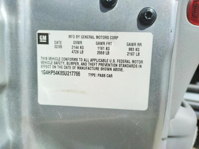 Photo 10 from auction – 2005 BUICK LESABRE CU with VIN 1G4HP54K85U217766