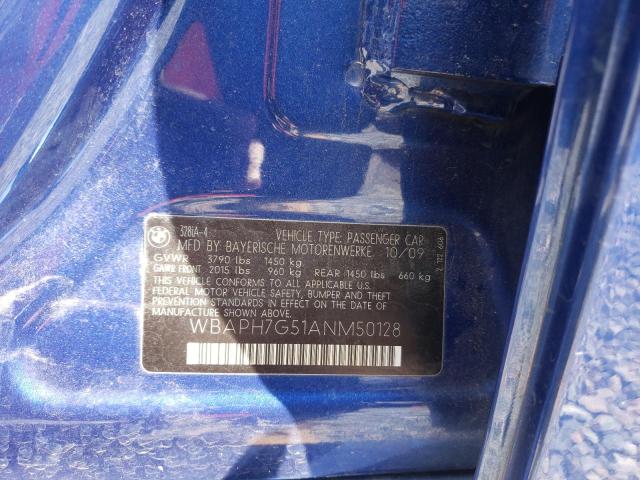 Photo 10 from auction – 2010 BMW 328 I with VIN WBAPH7G51ANM50128